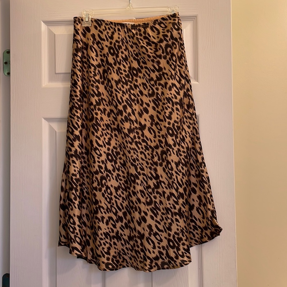 Satin midi skirt